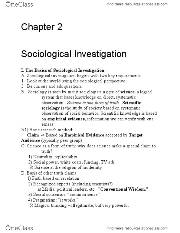 CAS SO 100 Lecture Notes - Lecture 2: Philip Zimbardo, Antipositivism, Critical Theory thumbnail