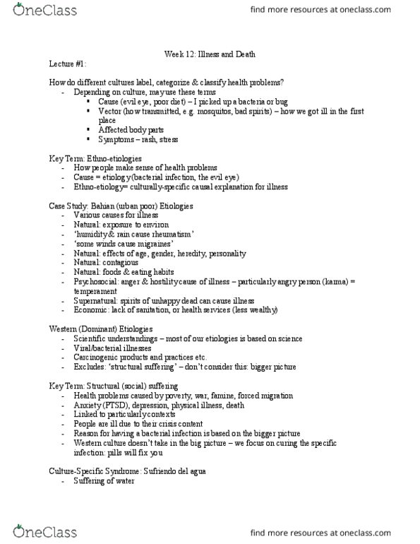 ANTHROP 1AA3 Lecture Notes - Lecture 12: Massage, Lascaux, Coca thumbnail