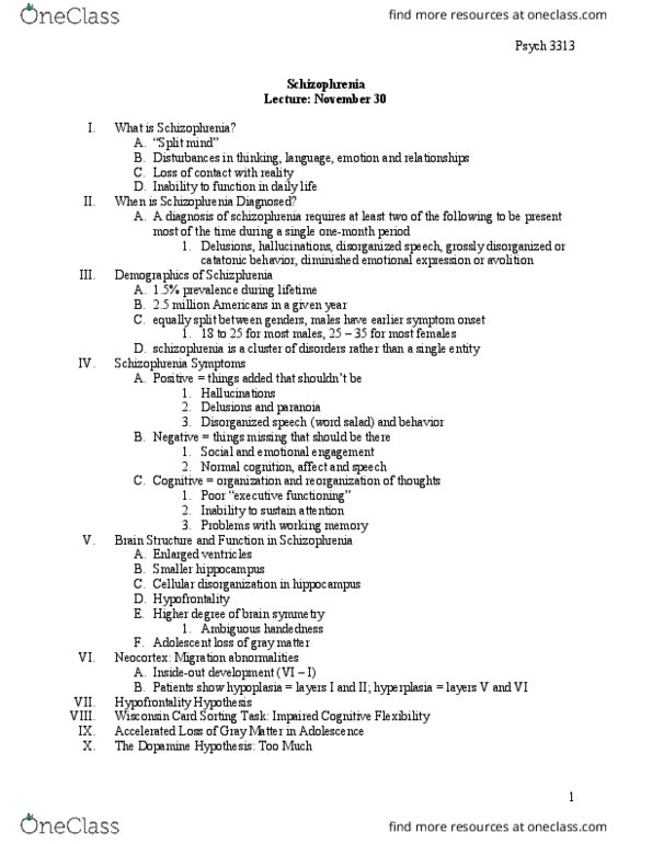 PSYCH 3313 Lecture Notes - Lecture 31: Extrapyramidal Symptoms, Tardive Dyskinesia, Dopamine Antagonist thumbnail