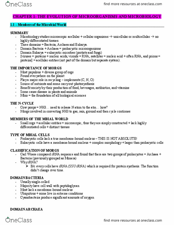 BLG 151 Lecture Notes - Lecture 2: Rna World, Morgen, Phylogenetic Tree thumbnail