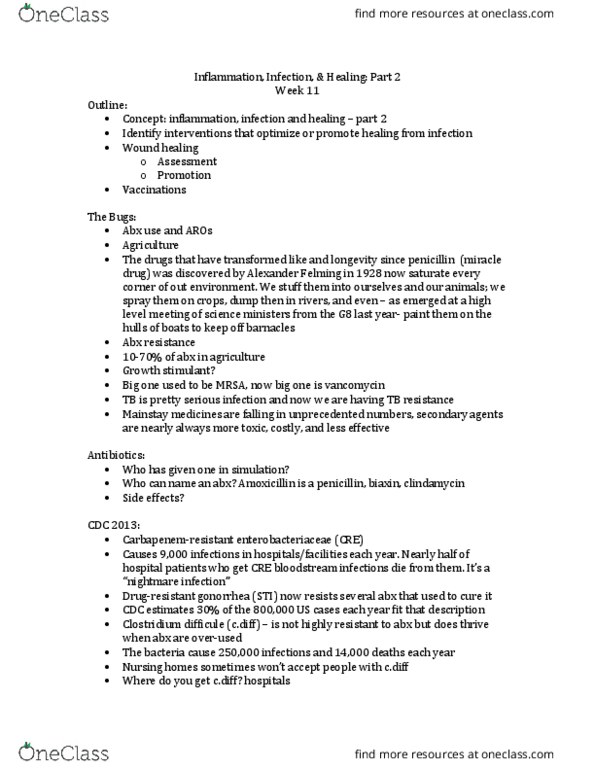 Nursing 2230A/B Lecture Notes - Lecture 11: Pressure Ulcer, Asepsis, Sputum thumbnail