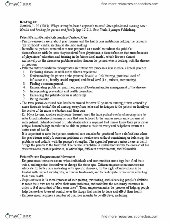 Nursing 2220A/B Chapter Notes - Chapter 4: Collaborative Partnerships, Springer Publishing, Health Promotion thumbnail