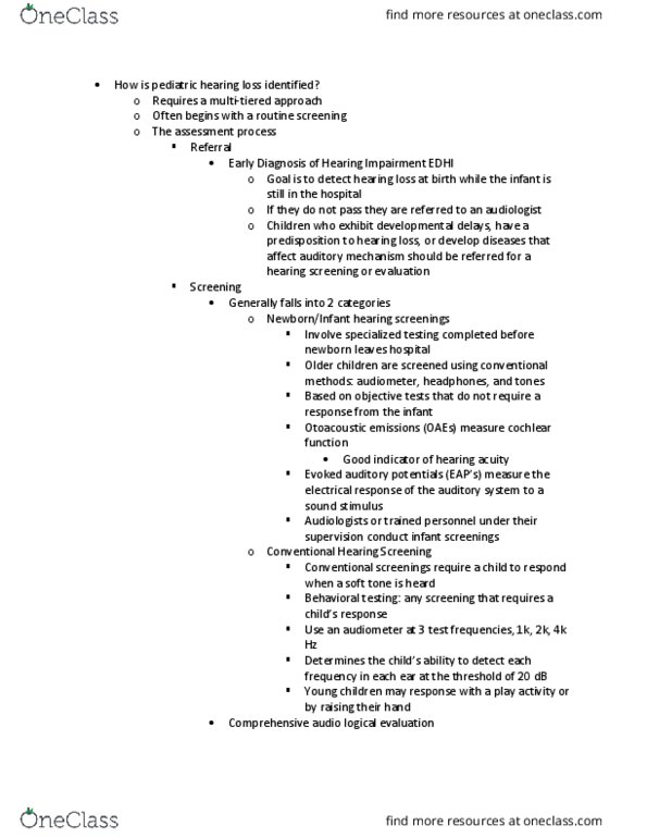 CSD-2259 Chapter Notes - Chapter 13.4: Audiometer, Audiology, Tympanometry thumbnail