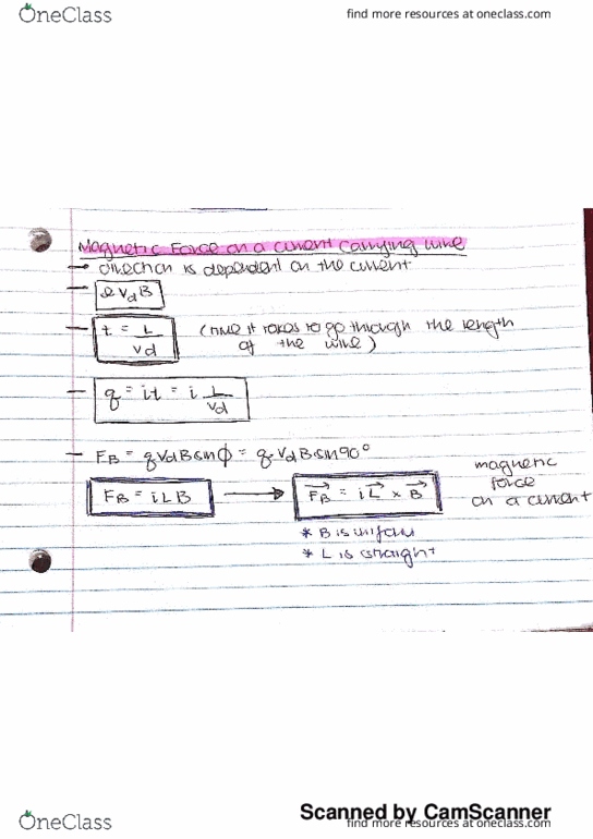 PHY 133 Lecture 17: Magnetic Force on a Current Carrying Wire, Torque on a Current Loop thumbnail