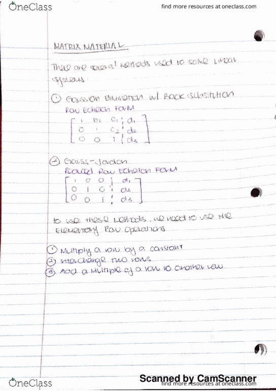 MAT 224 Lecture 18: Matrix Material - Gaussian Elimination with Back Subsitution and Gauss-Jordan thumbnail