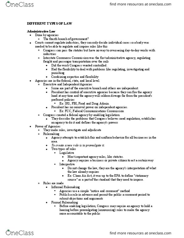 BLAW 2301 Chapter Notes - Chapter 2: Subpoena Duces Tecum, Administrative Law Judge, Federal Communications Commission thumbnail