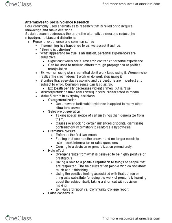 SOC 4369 Lecture Notes - Lecture 1: Popular Science, Consistency, Junk Science thumbnail