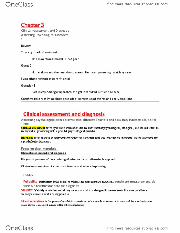 PSY 606 Lecture Notes - Lecture 3: Rorschach Test, Thematic Apperception Test, Physical Examination thumbnail