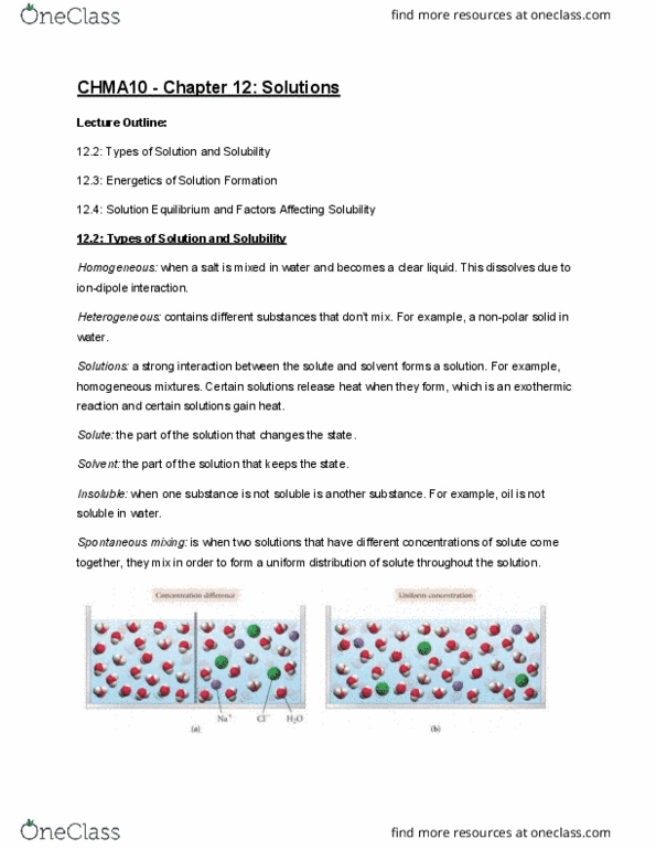 CHMA10H3 Chapter Notes - Chapter 12: Lattice Energy, Dynamic Equilibrium, Partial Pressure thumbnail