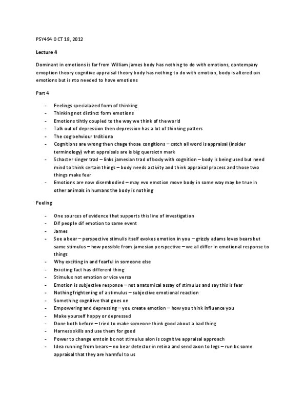 PSY494H1 Lecture Notes - Analgesic, Heart Rate, Hypertension thumbnail