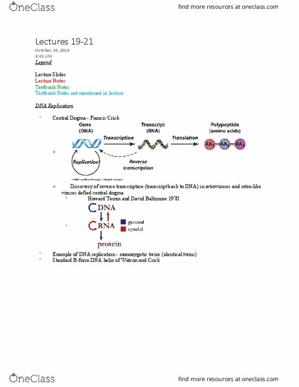 MBG 2040 Lecture Notes - Lecture 19: Semiconservative Replication, Dna Polymerase Iii Holoenzyme, Lambda Phage thumbnail
