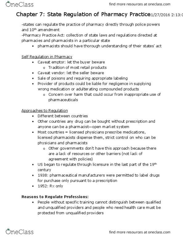 PHP 316 Lecture Notes - Lecture 43: Pharmacy School, Prescription Drug, Rite Aid thumbnail