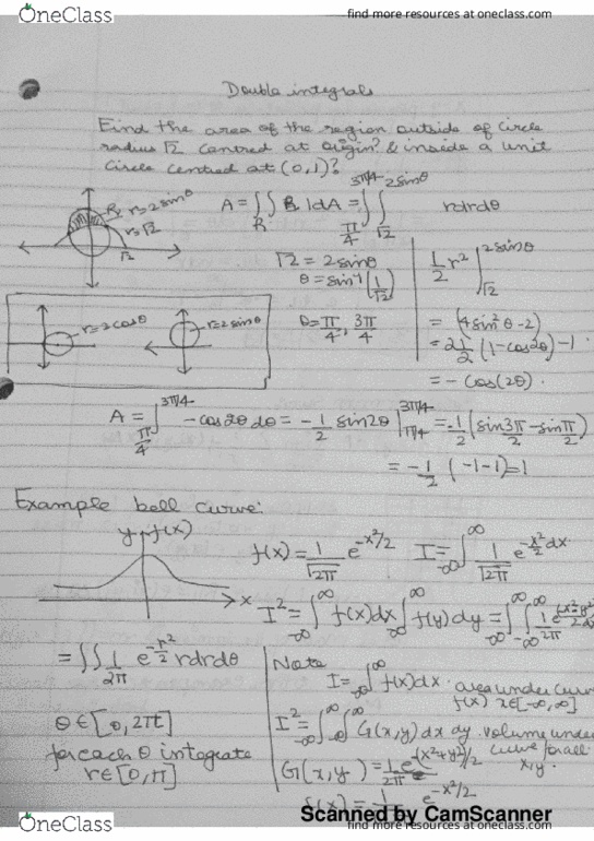 MATH 253 Lecture 15: MATH 253 NOTES APPLICATIONS OF DOUBLE INTEGRALS thumbnail