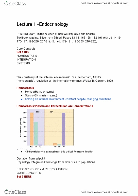 PSL300H1 Lecture Notes - Lecture 1: Chemical Substance, Homeostasis, Endocrine Gland thumbnail