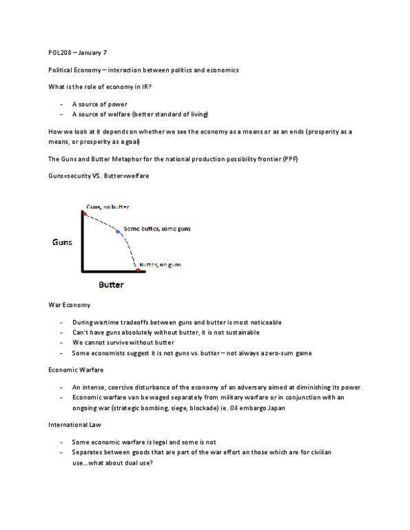 POL208Y1 Lecture Notes - Keynesian Economics, Barter, Non-Interventionism thumbnail