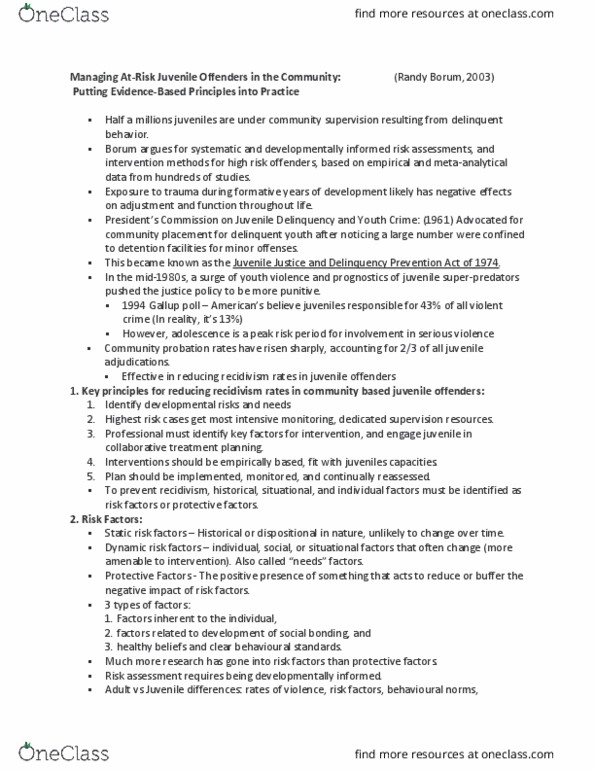 PSYC 379 Chapter Notes - Chapter 7: Risk Assessment, Prognostics, Linear Combination thumbnail