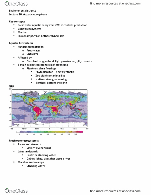 GEV 1050 Lecture Notes - Lecture 8: Intertidal Zone, Coast, Limnetic Zone thumbnail