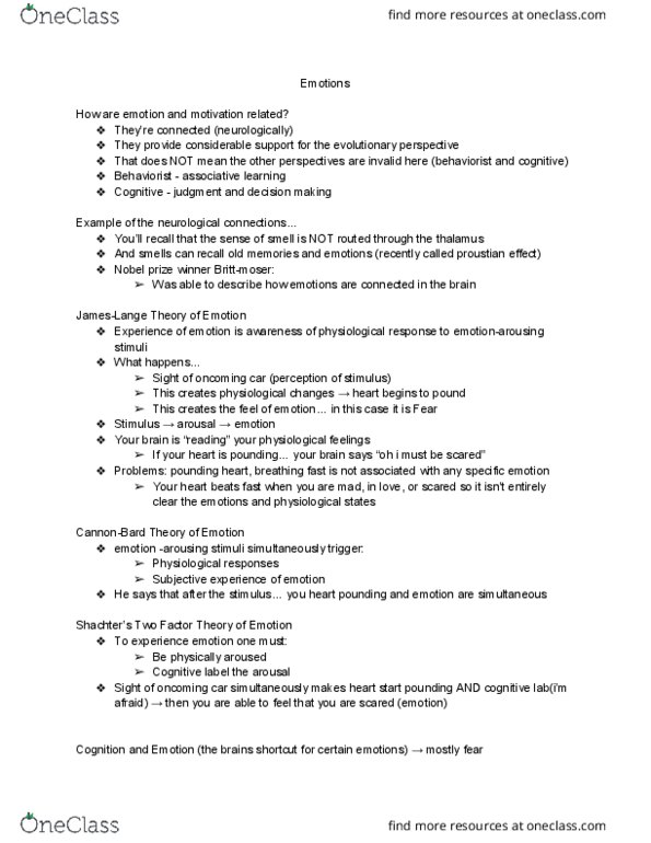PSYCH 2010 Lecture Notes - Lecture 21: Sympathetic Nervous System, Behaviorism, Thalamus thumbnail