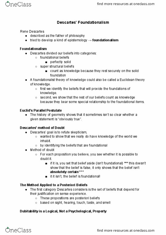 PHLA10H3 Chapter Notes - Chapter 13: Parallel Postulate, Sigmund Freud, Foundationalism thumbnail