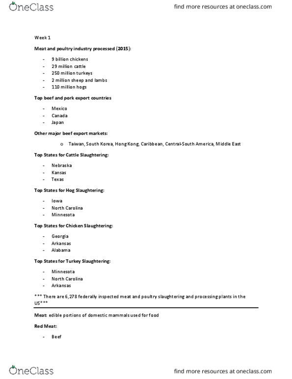 ANSI 2233 Lecture Notes - Lecture 1: Ostrich, Sweetbread, Degreasing thumbnail