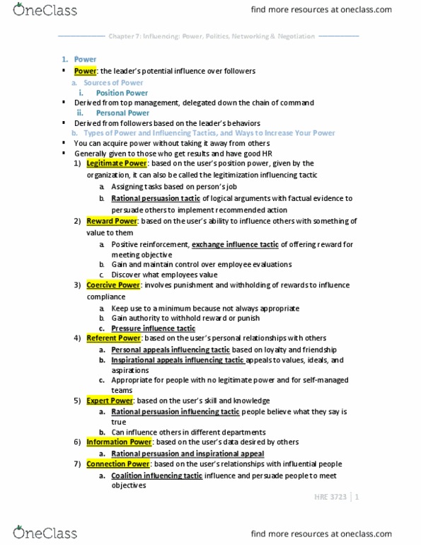 HRE 3723 Chapter Notes - Chapter 7: Social Exchange Theory, Fokker E.Ii, Organizational Culture thumbnail