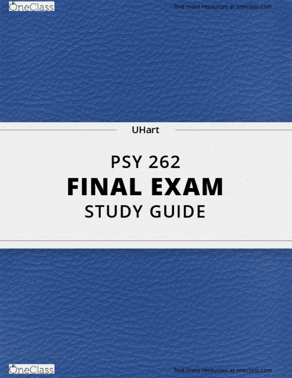 PSY 262 Lecture 16: [PSY 262] - Final Exam Guide - Comprehensive Notes fot the exam (49 pages long!) thumbnail