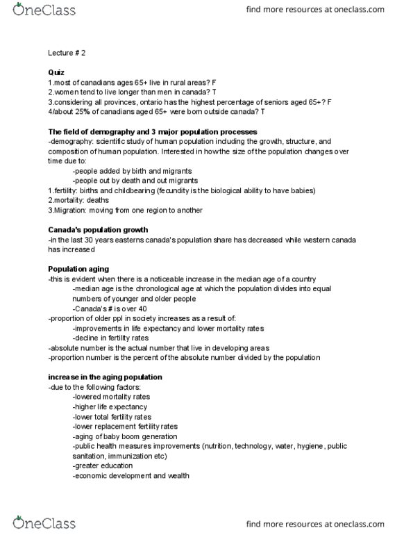 GRT 2100 Lecture Notes - Lecture 2: Total Fertility Rate, Population Ageing, Demographic Transition thumbnail