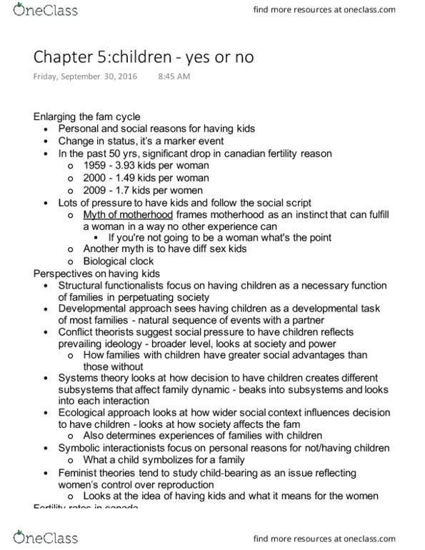 PSY 3123 Lecture Notes - Lecture 5: Total Fertility Rate, Birth Rate, Combined Oral Contraceptive Pill thumbnail