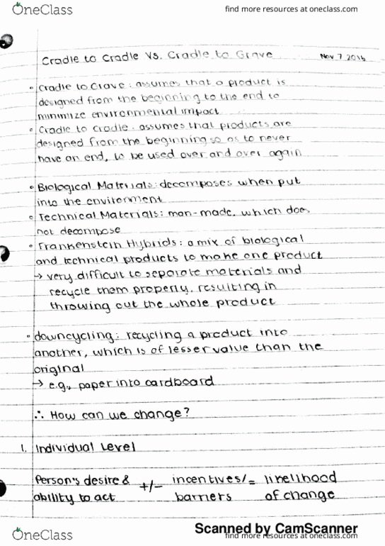 CODE 1023 Lecture 12: Nov 7: Cradle to Cradle vs. Cradle to Grave thumbnail