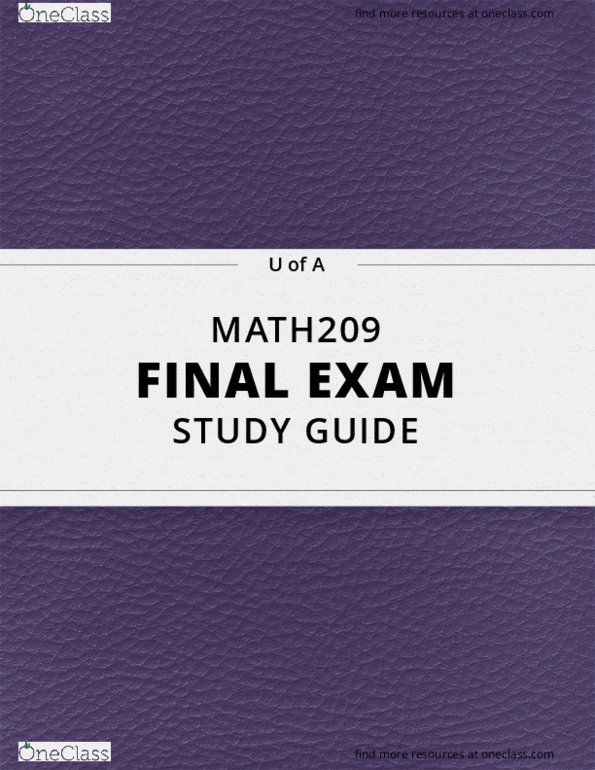 MATH209 Lecture 1: [MATH209] - Final Exam Guide - Everything you need to know! (153 pages long) thumbnail