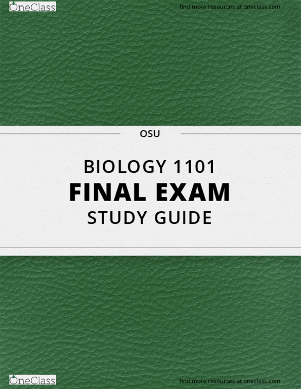 BIOLOGY 1101 Lecture 29: [BIOLOGY 1101] - Final Exam Guide - Comprehensive Notes fot the exam (61 pages long!) thumbnail