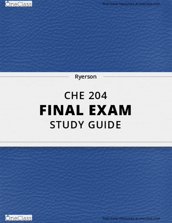 CHE 204 Chapter 1 - 4: [CHE 204] - Midterm Exam Guide - Everything you need to know! (27 pages long) thumbnail