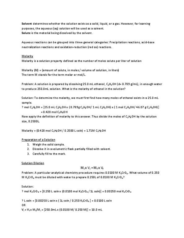 CHY 104 Lecture Notes - Volumetric Flask, Analytical Chemistry, Cyclohexanol thumbnail