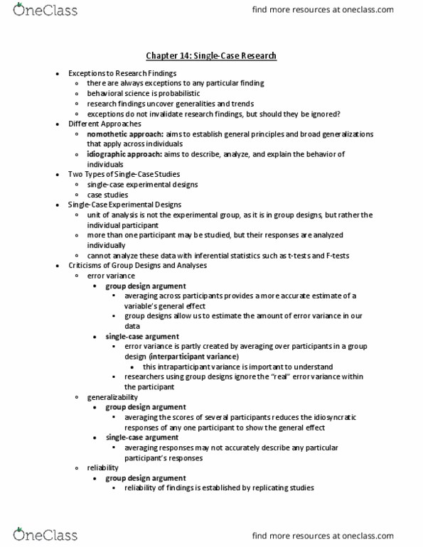 PY 355 Lecture Notes - Lecture 16: Statistical Inference, Behavioural Sciences, Nomothetic thumbnail