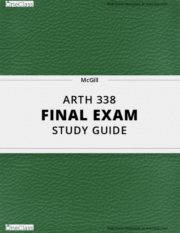 ARTH 338 Lecture 15: [ARTH 338] - Final Exam Guide - Comprehensive Notes fot the exam (55 pages long!) thumbnail