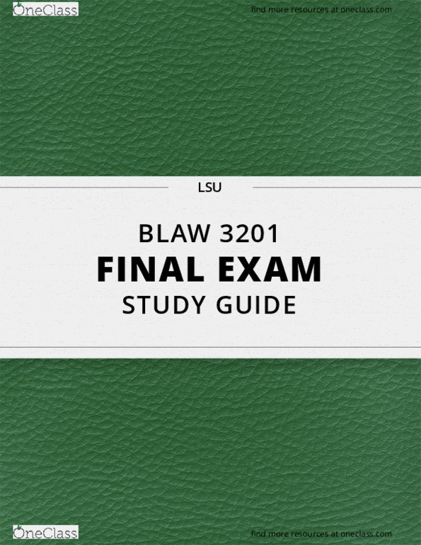 [BLAW 3201] - Final Exam Guide - Everything You Need To Know! (66 Pages ...