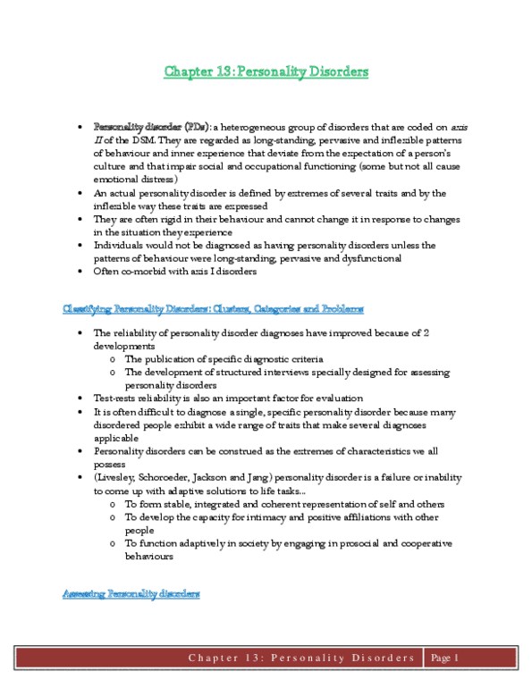 PSYC 202 Lecture Notes - Egosyntonic And Egodystonic, Psychopathy, Antisocial Personality Disorder thumbnail