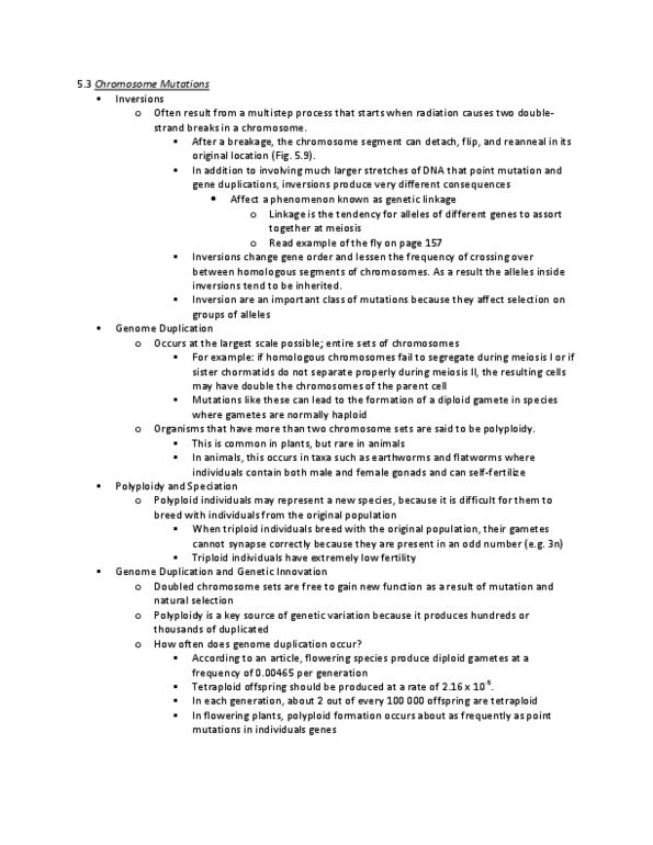 BIOL 103 Lecture Notes - Speciation, Gamete, Point Mutation thumbnail