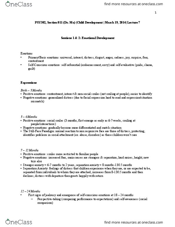PSY 302 Lecture Notes - Lecture 7: Broccoli, Ambivalence, Longitudinal Study thumbnail