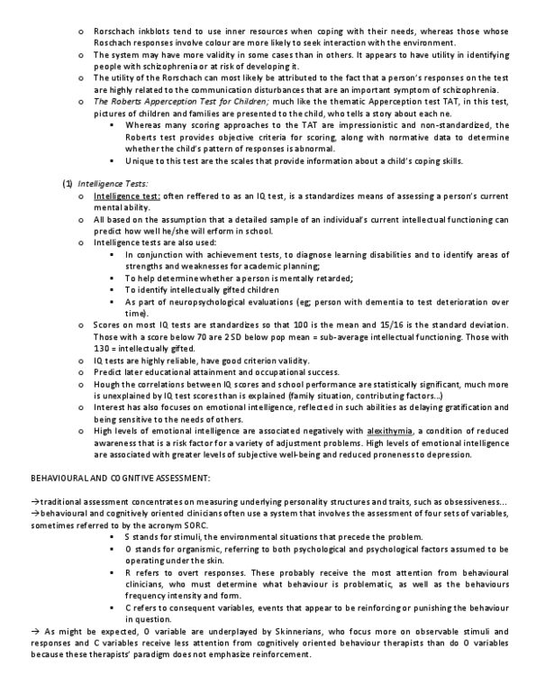 PSYC 202 Lecture Notes - Clinical Formulation, Intellectual Disability, Criterion Validity thumbnail