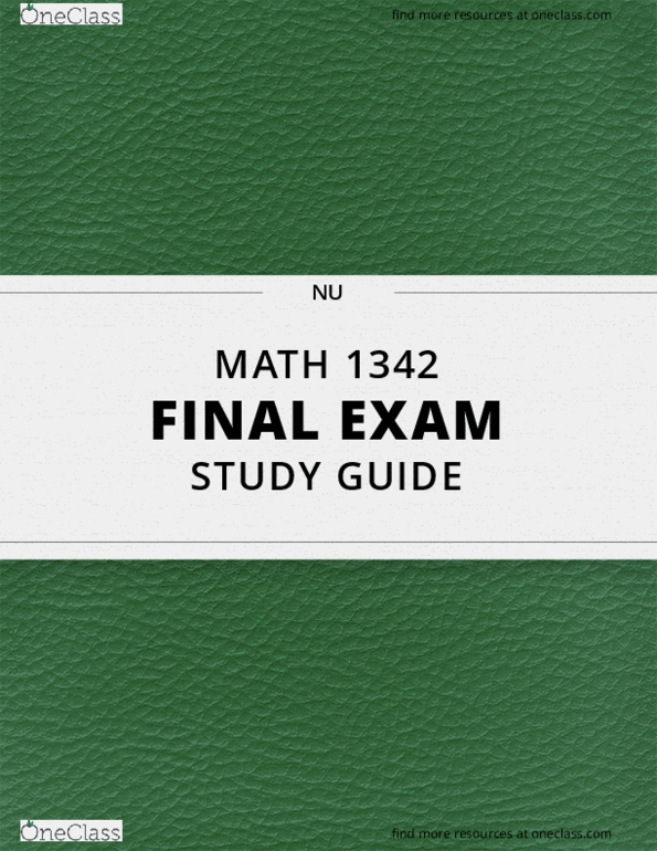 [MATH 1342] - Final Exam Guide - Ultimate 37 Pages Long Study Guide ...