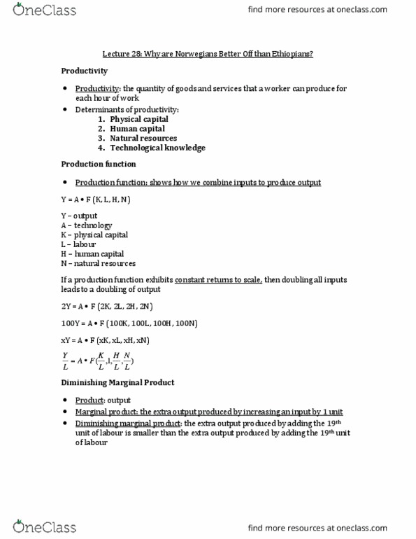 ECON 1BB3 Lecture Notes - Lecture 25: Marginal Product, Production Function, Physical Capital thumbnail