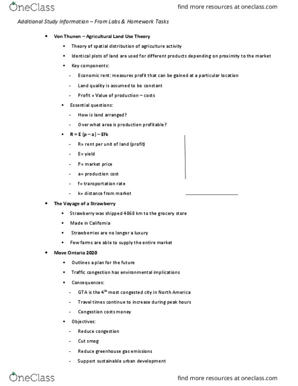 GEOG 1HB3 Lecture Notes - Lecture 6: Economic Rent, Smog, Traffic Congestion thumbnail