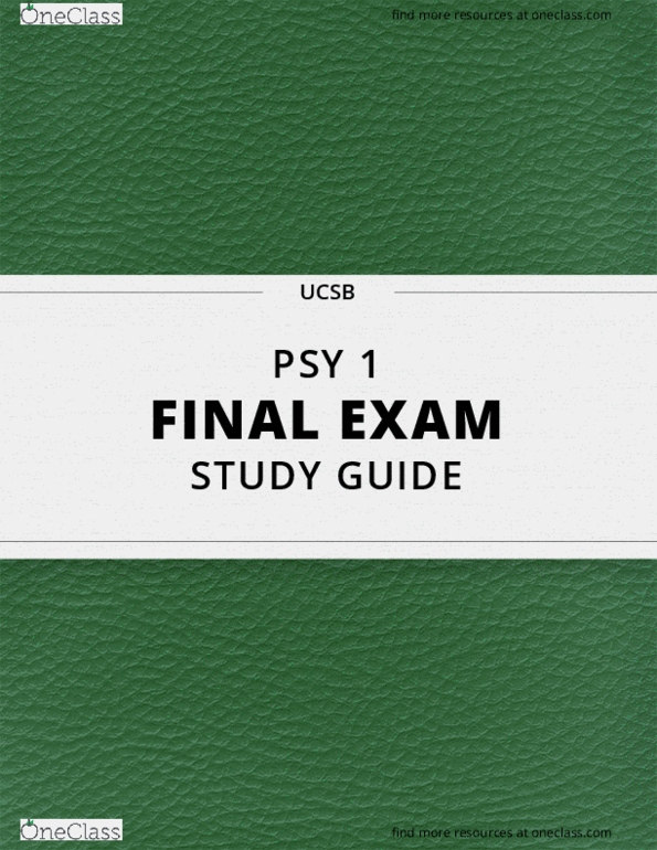 PSY 1 Lecture 1: [PSY 1] - Final Exam Guide - Comprehensive Notes fot the exam (132 pages long!) thumbnail