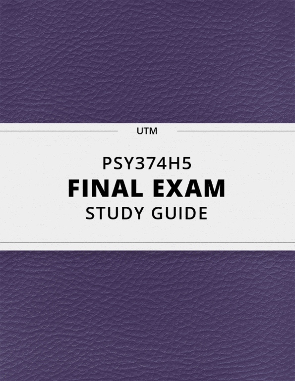PSY374H5 Lecture 9: [PSY374H5] - Final Exam Guide - Ultimate 31 pages long Study Guide! thumbnail