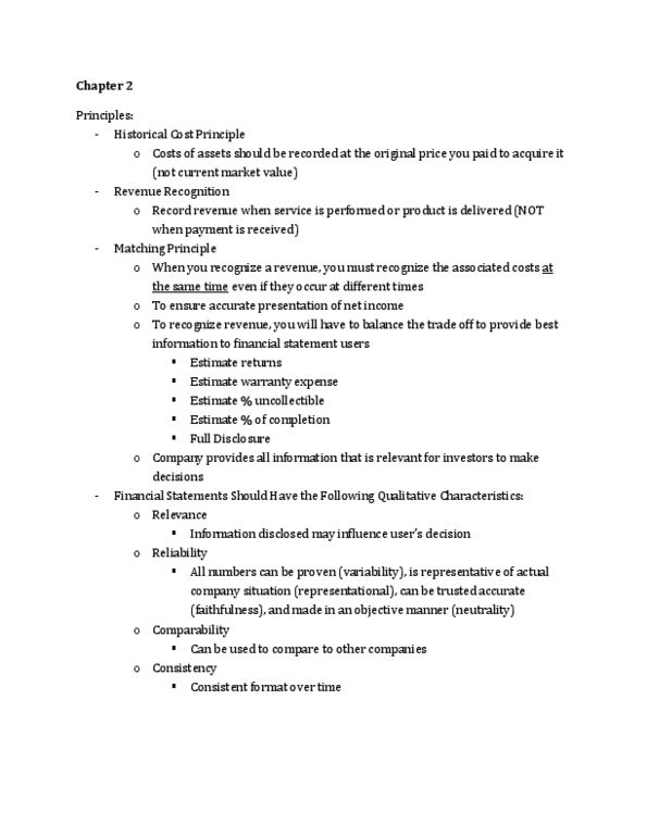 MGCR 211 Chapter Notes - Chapter 2: Financial Statement, Cash Flow, Accounts Payable thumbnail