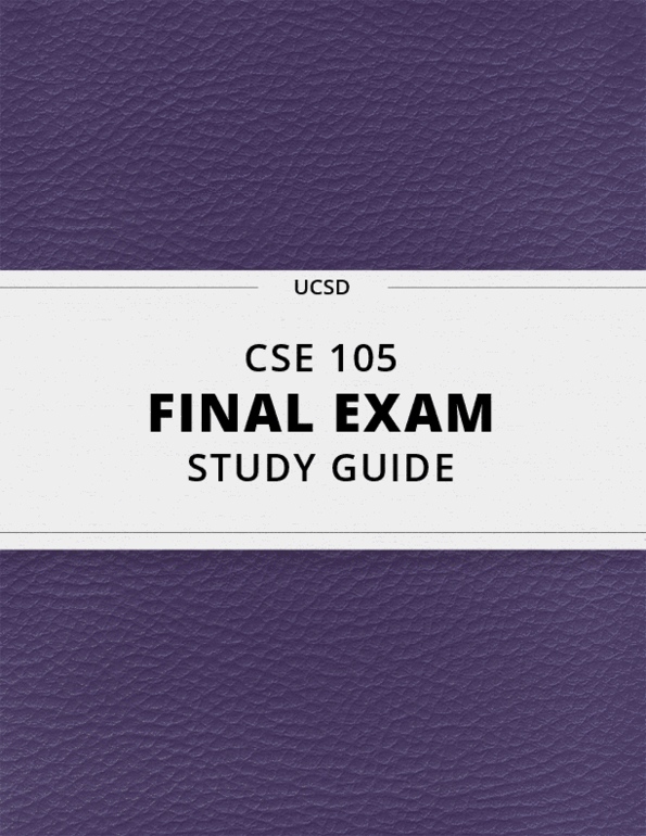 [CSE 105] Final Exam Guide Ultimate 98 pages long Study Guide