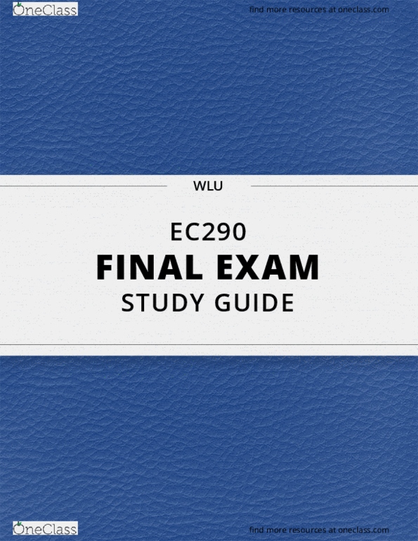 EC290 Lecture 17: [EC290] - Final Exam Guide - Ultimate 92 pages long Study Guide! thumbnail