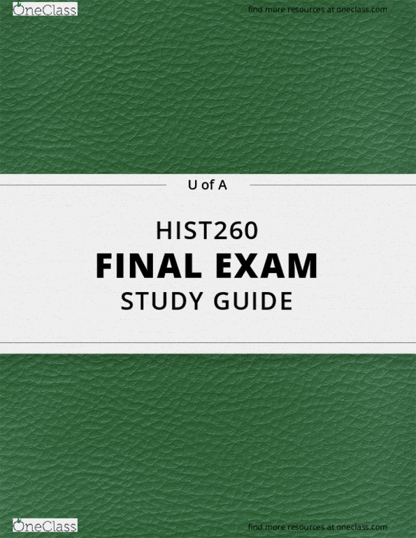 HIST260 Lecture 1: [HIST260] - Final Exam Guide - Everything you need to know! (64 pages long) thumbnail