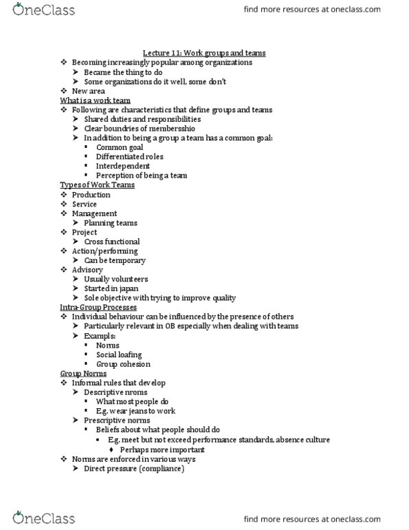 Psychology 2660A/B Lecture 11: Work Groups and Teams thumbnail